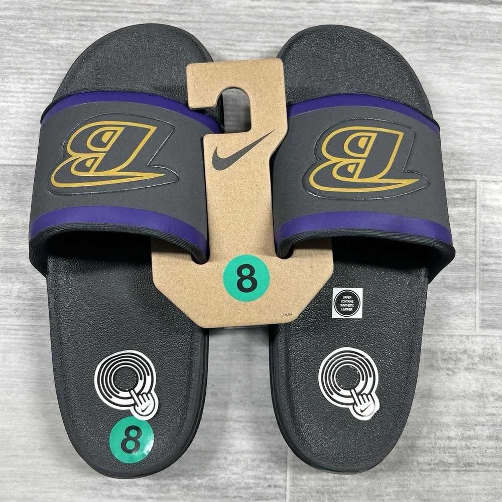 Nike Men's Size 8 Baltimore Ravens Slides Offcourt Slide Black/Purple DD0546-002